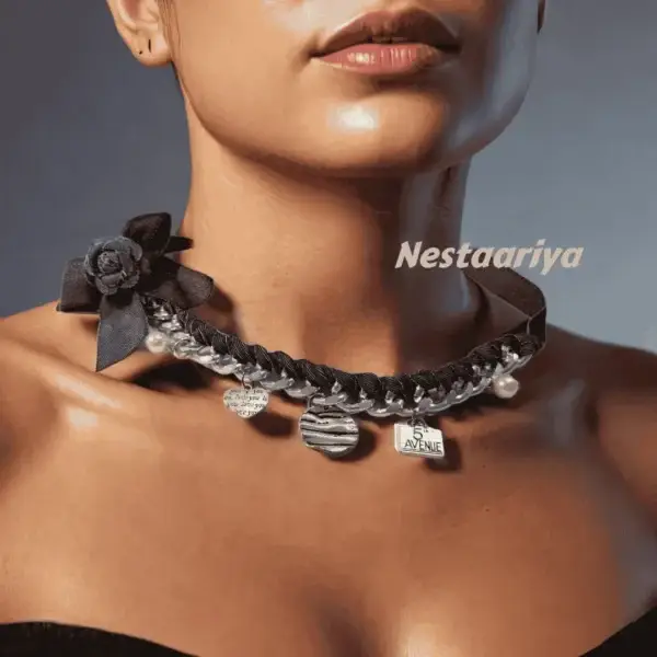 Denim Choker Necklace