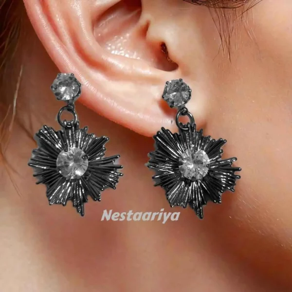 Ethereal Black Metal Earrings