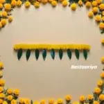 Genda Mango Leaf Toran with marigold flowers and Swastik symbol – washable mango leaves bandanwar for main door décor