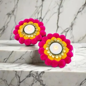 Pink & Yellow Tealight Holder