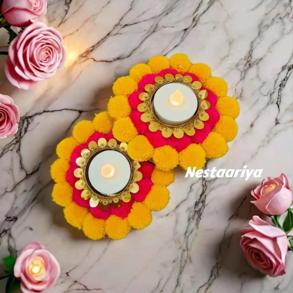 Yellow & Pink Tealight Holder