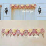 Padmapriya Lotus Toran – Pink Lotus Flower Door Hanging Bandanwar with beads and tassels for pooja room and entrance