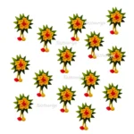 Silk Flower and Green Leaves Backdrop Decoration (Set Of 6)