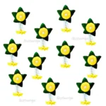 Genda Flower and Green Leaves Backdrop Decoration (Set Of 6)