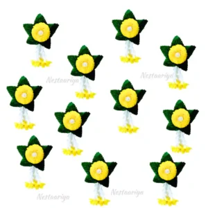 Genda Flower and Green Leaves Backdrop Decoration (Set Of 6)