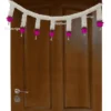 Nestaariya Gajra Rose Toran with white gajra fabric and pink roses – festive door hanging