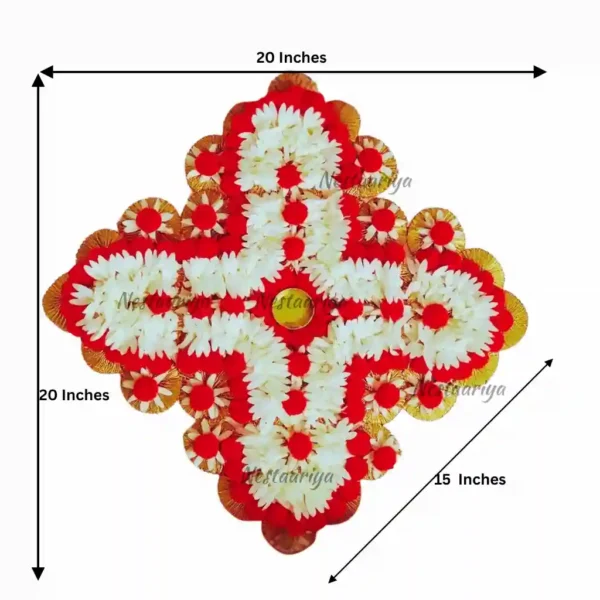 White & Gold Flower Rangoli,