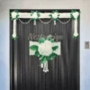 Nestaariya White Rose Door Toran with pearls and green leaves – elegant white floral bandhanwar for home entrance