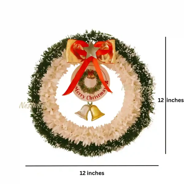 Christmas Wreath with Snow-Kissed Foliage..